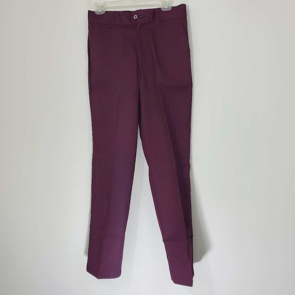 Dickies Men's Regular Fit Wrinkle Resistant Burgundy Skateboarding Pants, 30x32